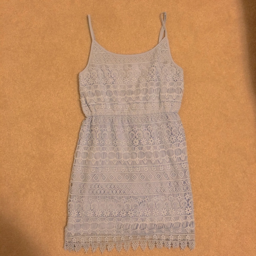 💜H&M Light Blue Mini Lace Patterned Dress